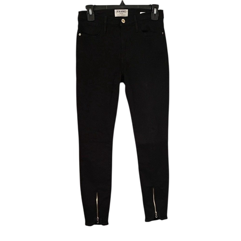 FRAME Women's Noir Le High Skinny Front Zipper Jeans Size 27‎